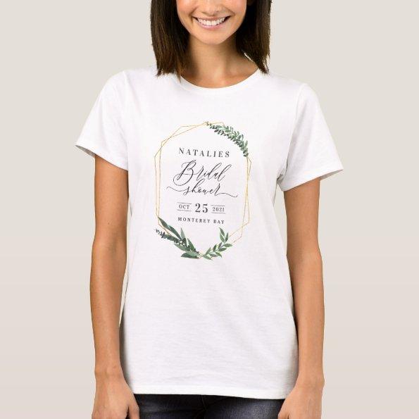 watercolor green floral elegant bridal shower T-Shirt