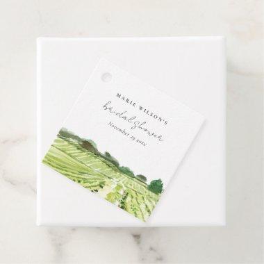 Watercolor Green Winery Vineyard  Favor Tags