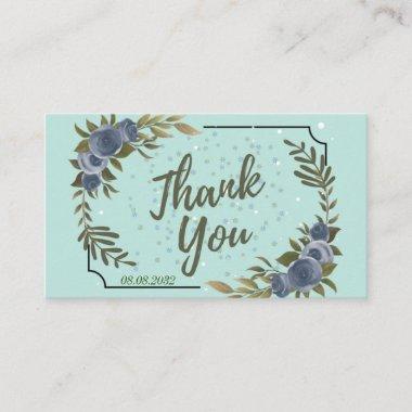 Watercolor Greenery and White Flowers Gray Wedding Enclosure Invitations