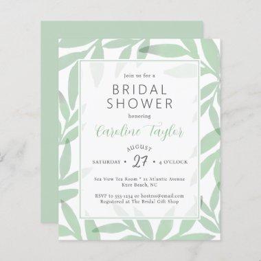 Watercolor Greenery Border Bridal Shower