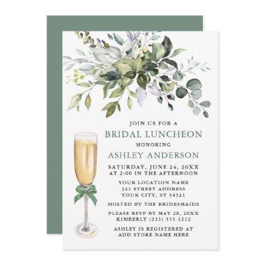 Watercolor Greenery Bridal Luncheon Sage Green