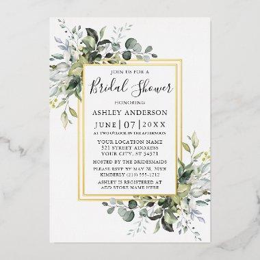 Watercolor Greenery  2 Frame Gold Foil