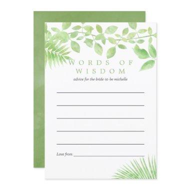 Watercolor Greenery  Advice for Bride