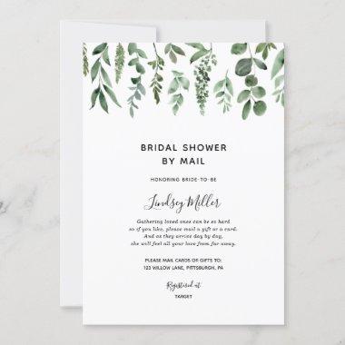 Watercolor Greenery Bridal Shower by Mail Invitations