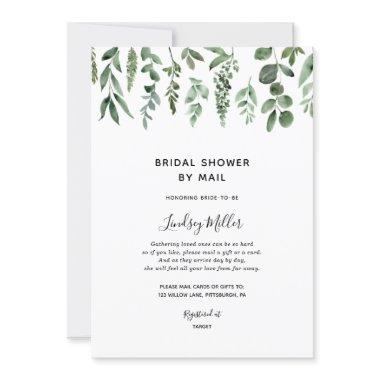 Watercolor Greenery Bridal Shower by Mail Invitations