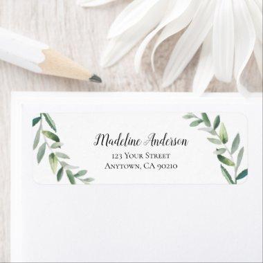 Watercolor Greenery | Custom Return Address Label