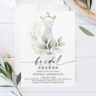 Watercolor Greenery Gold