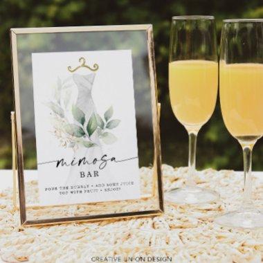 Watercolor Greenery Gold  Mimosa Sign