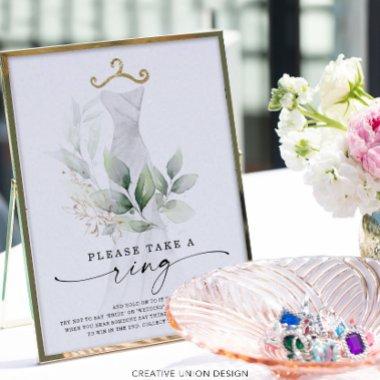 Watercolor Greenery Gold  Ring Game Poster
