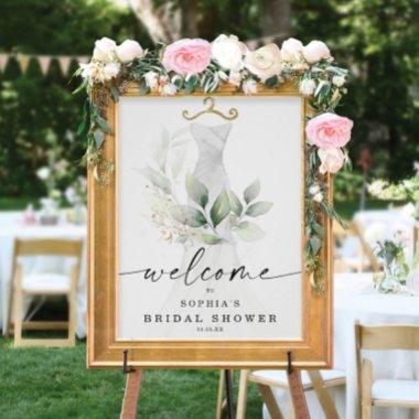 Watercolor Greenery Gold  Welcome Poster