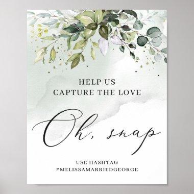 Watercolor greenery oh snap capture the love sign