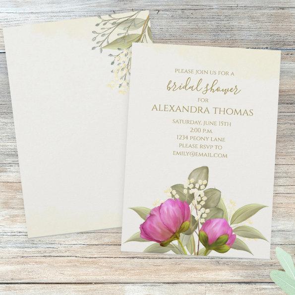 Watercolor Greenery Peony Floral Watercolor