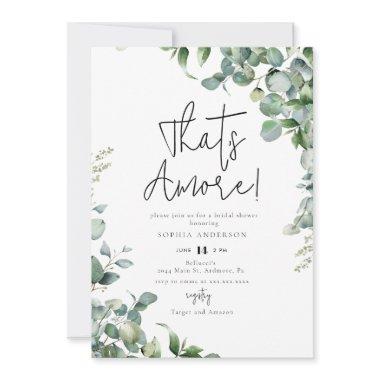 Watercolor Greenery That's Amore! Bridal Shower Invitations