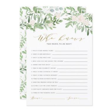 Watercolor Greenery Who Knows The Bride Best