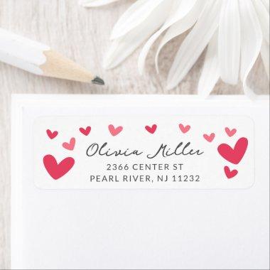 Watercolor Hearts Bridal Shower Label