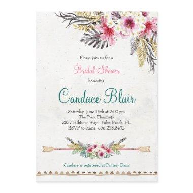 Watercolor Hibiscus Tropical Soiree Bridal Shower Invitations