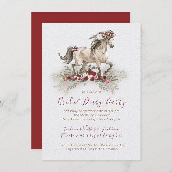 Watercolor horse Derby Bridal Shower Invitations