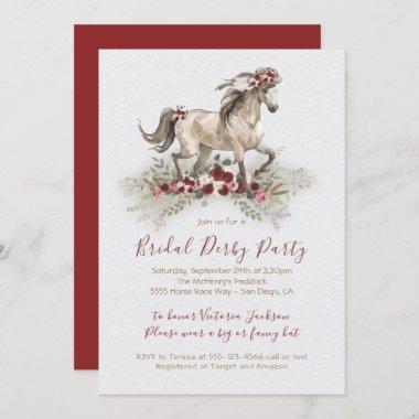 Watercolor horse Derby Bridal Shower Invitations