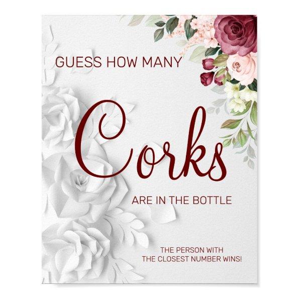 Watercolor How many Corks  game sign