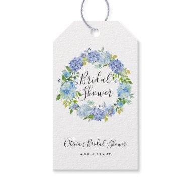 Watercolor Hydrangeas Wreath Bridal Shower Gift Tags