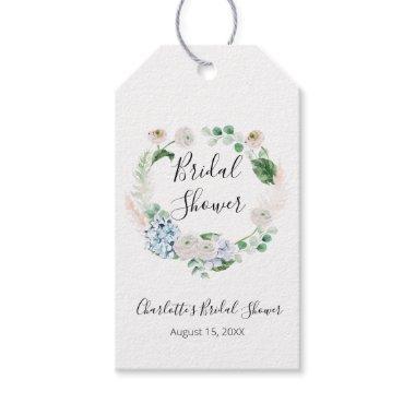 Watercolor Hydrangeas Wreath Bridal Shower Gift Tags