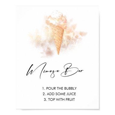 Watercolor Ice Cream  Mimosa Bar Sign