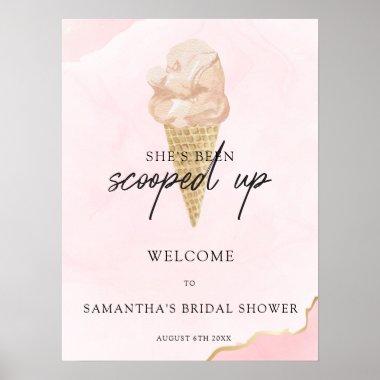 Watercolor Ice Cream Bridal Shower Welcome Sign
