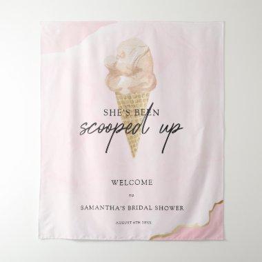 Watercolor Ice Cream Bridal Shower Welcome Tapestry