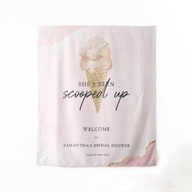 Watercolor Ice Cream Bridal Shower Welcome Tapestry