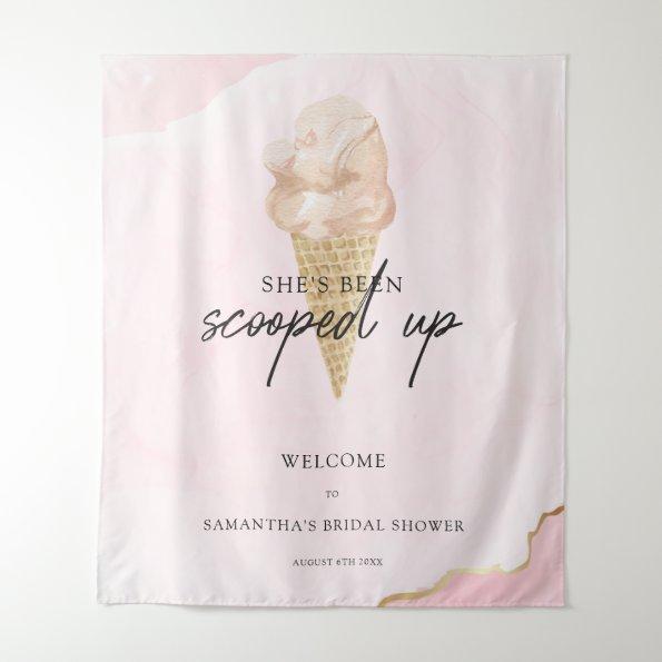 Watercolor Ice Cream Bridal Shower Welcome Tapestry