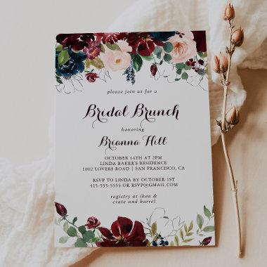 Watercolor Illustrated Bridal Brunch Bridal Shower Invitations