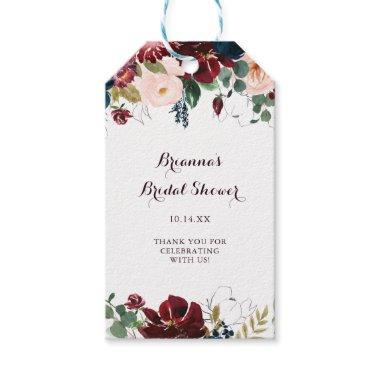 Watercolor Illustrated Fall Floral Bridal Shower Gift Tags