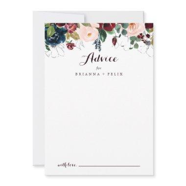 Watercolor Illustrated Fall Floral Wedding Advice Card