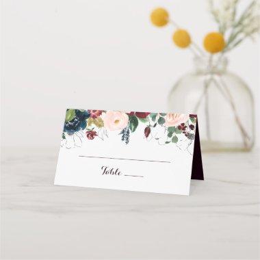 Watercolor Illustrated Fall Wedding Place Invitations