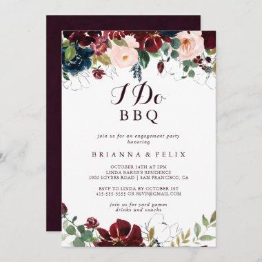 Watercolor Illustrated I Do BBQ Engagement Party Invitations