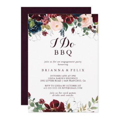 Watercolor Illustrated I Do BBQ Engagement Party Invitations