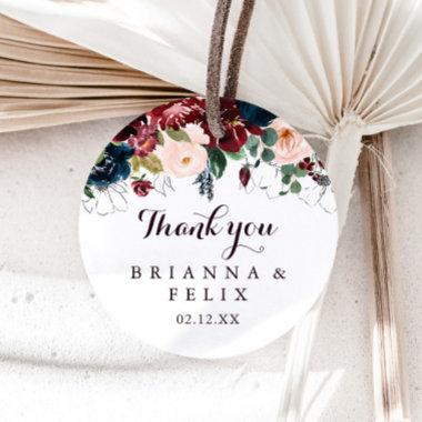 Watercolor Illustrated Thank You Wedding Favor Classic Round Sticker