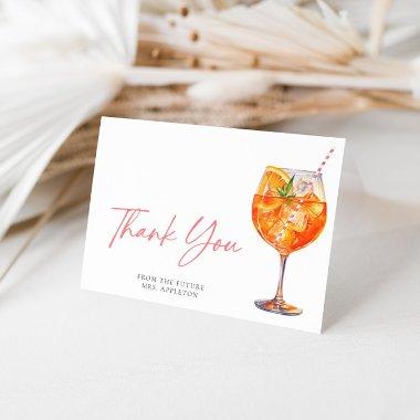 Watercolor Italian Aperol Spritz Bridal Shower Thank You Invitations