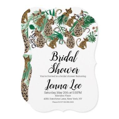 Watercolor Jaguar Jungle Safari Cheetah Cat Invitations