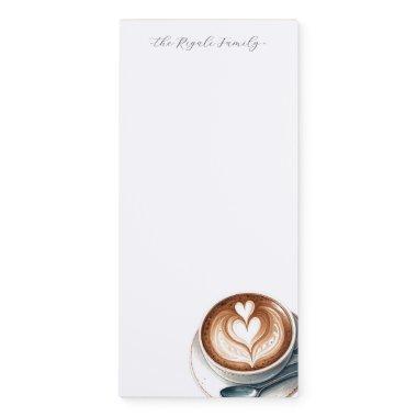 Watercolor Latte Personalized Stationery Magnetic Notepad