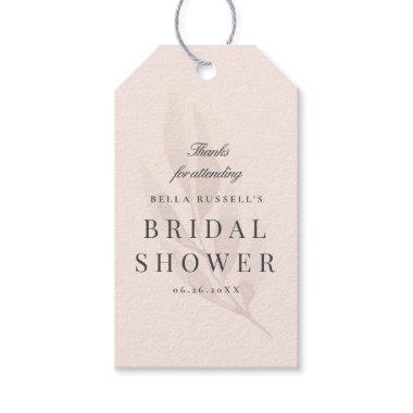 Watercolor laurel blush pink shower thank you gift tags