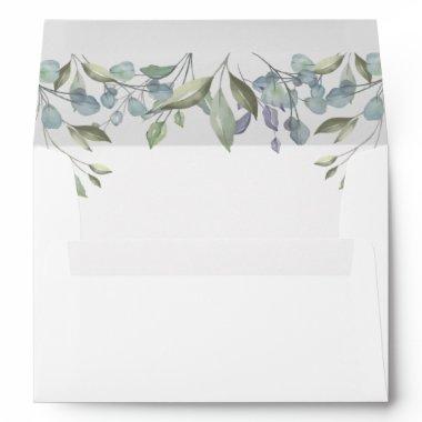 Watercolor Laurel Greenery Return Address Envelope