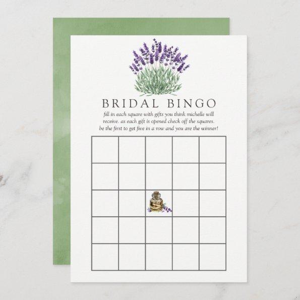 Watercolor Lavender Bridal Shower Bingo Invitations