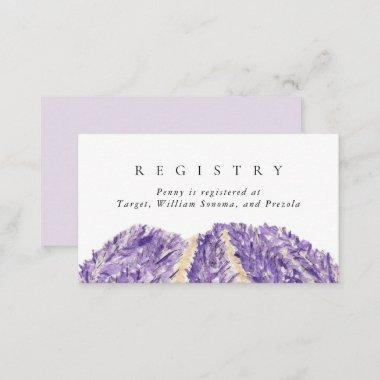 Watercolor Lavender Fields Wedding Bridal Registry Enclosure Invitations