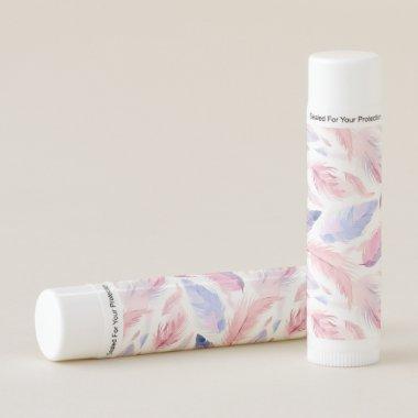 Watercolor Lavender Pink Pastel Feathers Spring Lip Balm