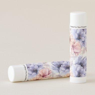 Watercolor Lavender Pink Pastel Flowers Spring Lip Balm
