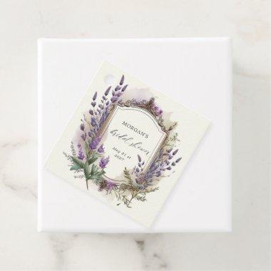Watercolor Lavender Regal Bridal Shower Favor Tags
