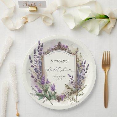Watercolor Lavender Regal  Paper Plates