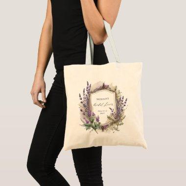 Watercolor Lavender Regal Bridal Shower Tote Bag