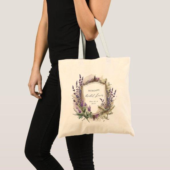 Watercolor Lavender Regal Bridal Shower Tote Bag